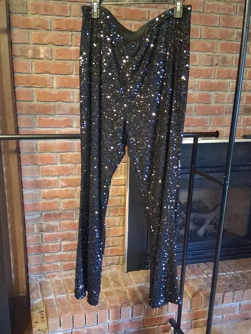 Cable & Gauge Black Sequin Skinny Pants